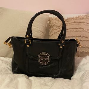 Tory Burch Pebble Leather Satchel/crossbody Black
